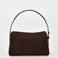 Portsea Suede & Leather Shoulder Bag - Chocolate