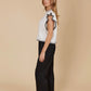 Athena Frill Knit Top - Ivory