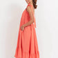 Brasilia Tie Maxi Dress - Coral
