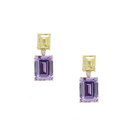 Champagne 2 Tone Crystal Earrings