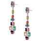 Mixed Stone Drop Earrings Silver