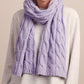 Lilac Recycled Cable Knit Scarf