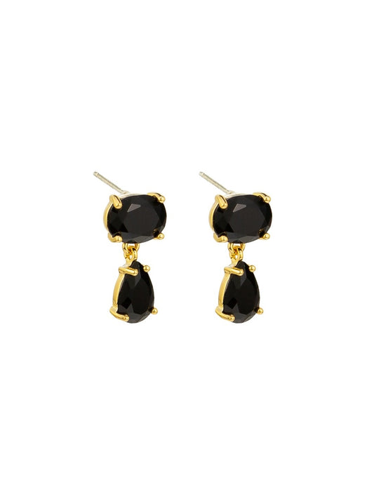 Black Crystal Drop Earrings