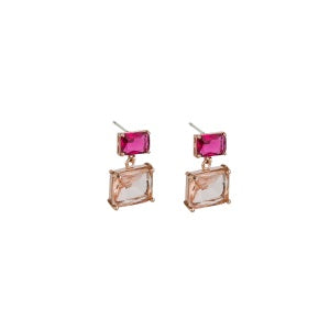 Ruby Retro Oblong Crystal Drop