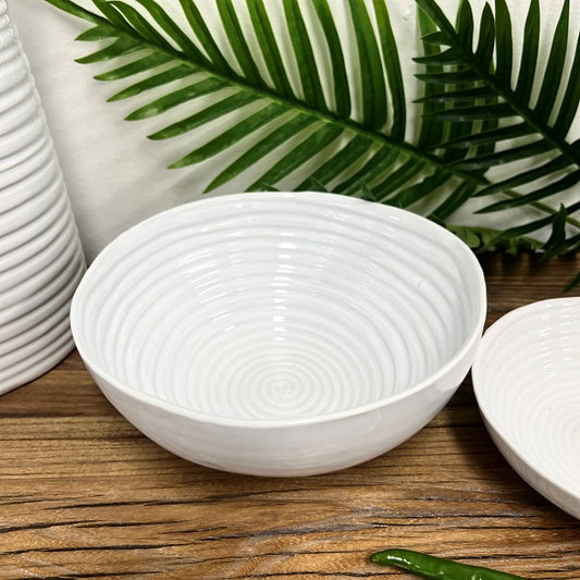 Mode Ribbed Bowl White