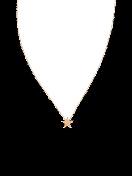 Rose Gold Brushed Star Necklace