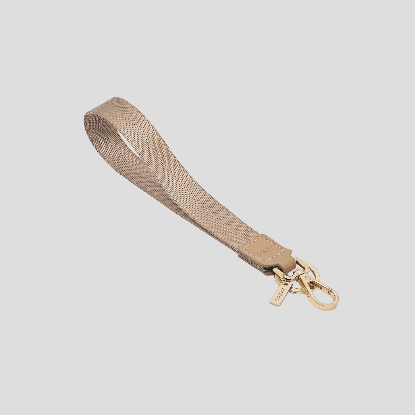 Key Chain | Vera Beige Leather & Nylon