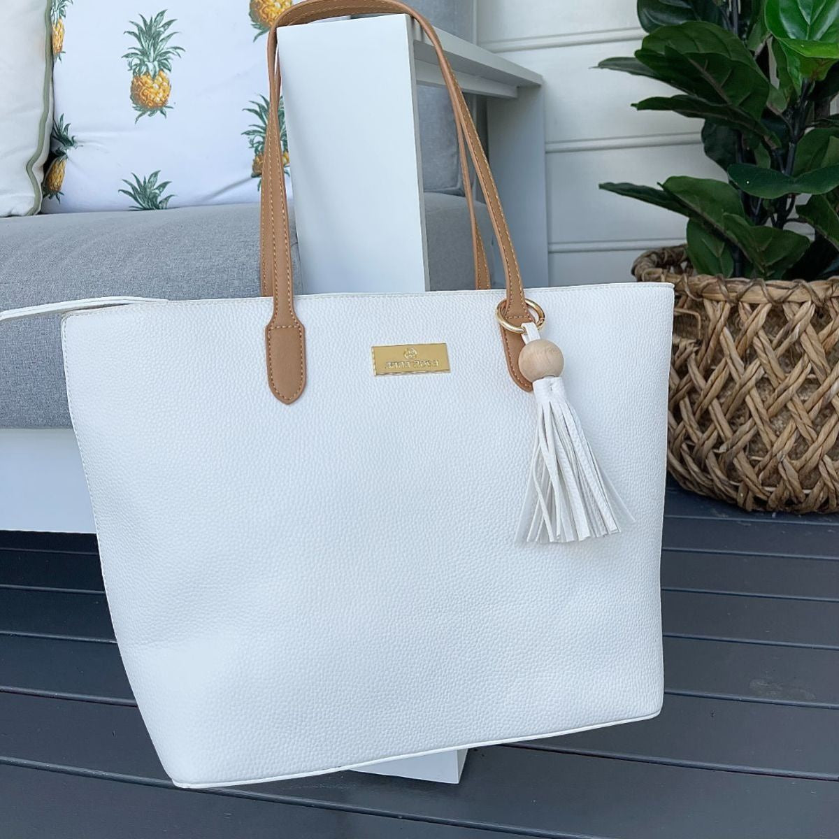Tropicana Tote Bag White