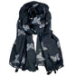 Glitter Butterfly Scarf Black