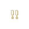 Gold Oval Crystal Earings