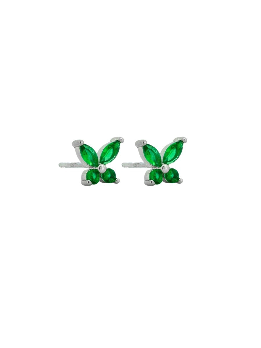 Green Butterfly Studs