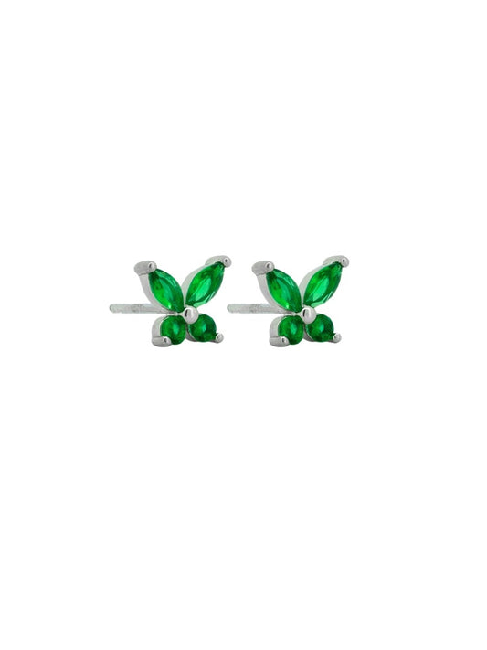 Green Butterfly Studs