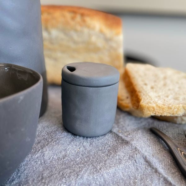 Flax Sugar Pot Charcoal