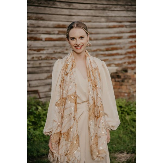 Leaf Scarf Almond