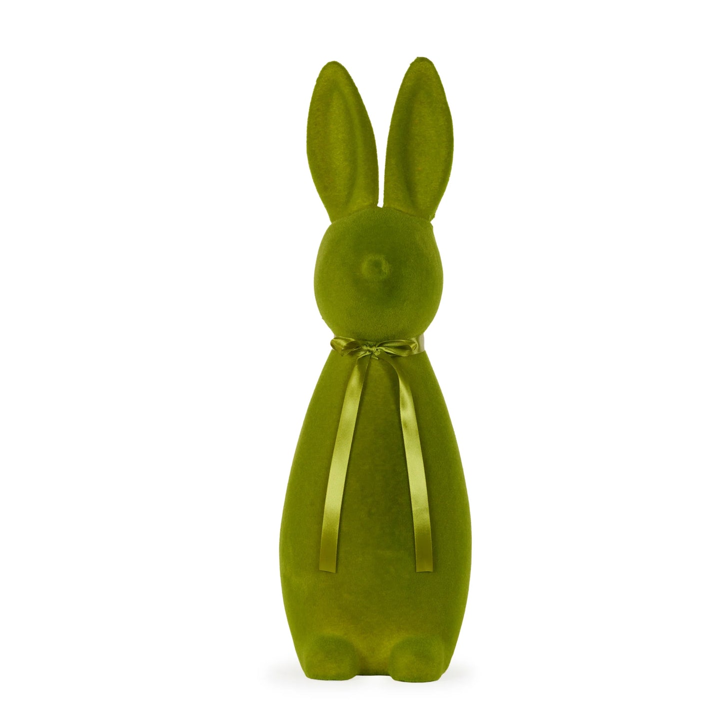 XL Flocked Rabbit with Green Bow