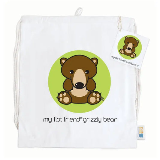 Grizzly Bear Draw String Cotton Bag