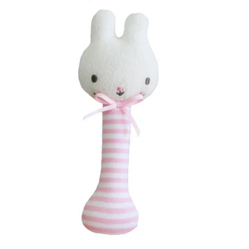 Baby Bunny Stick Rattle Pink
