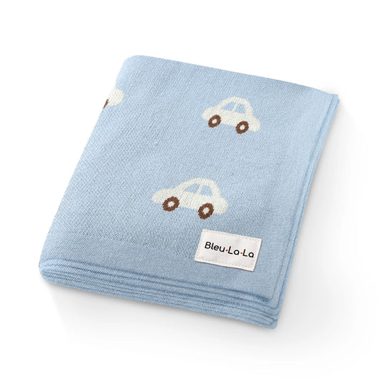 100% Cotton Blanket - Blue Cars