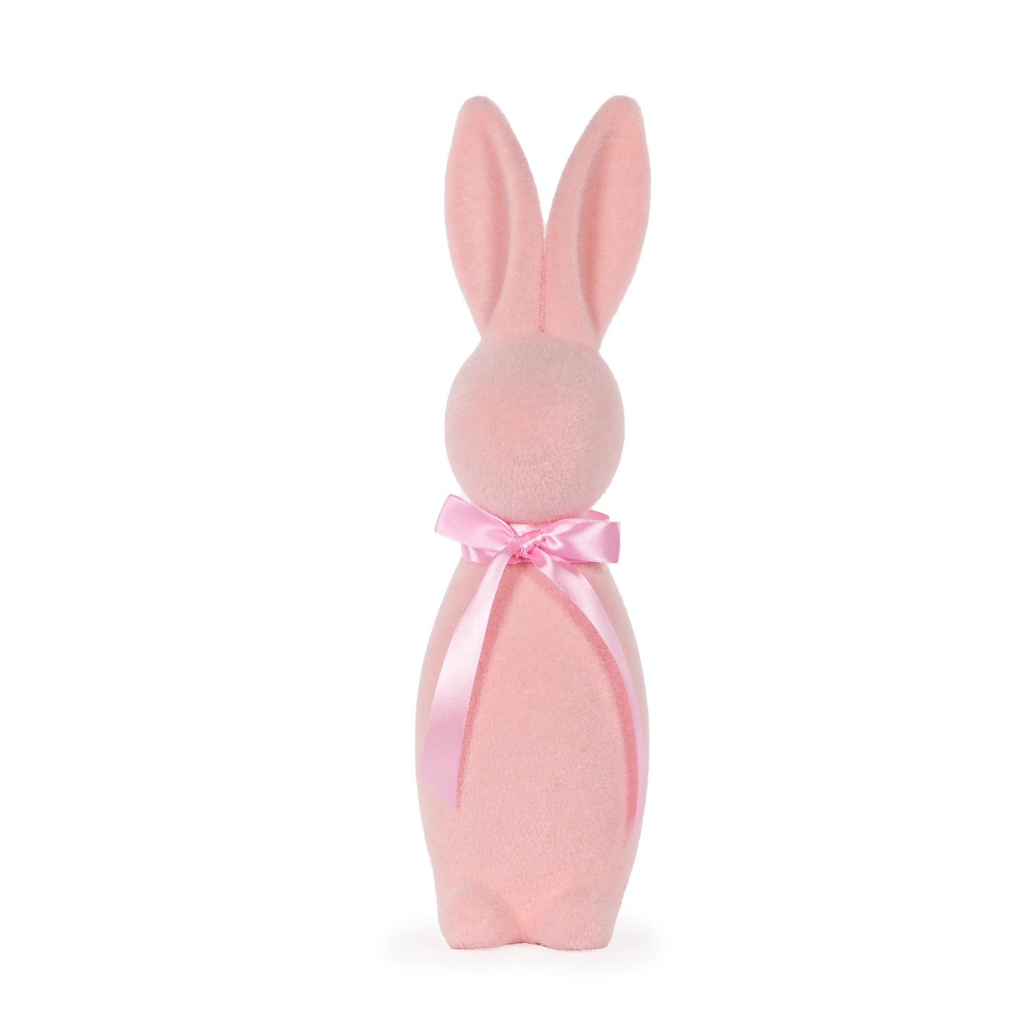 Large Flocked Rabbit with Pink Bow