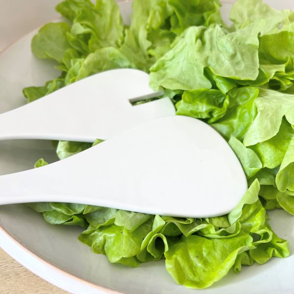 Flax Salad Servers (set of 2 ) White