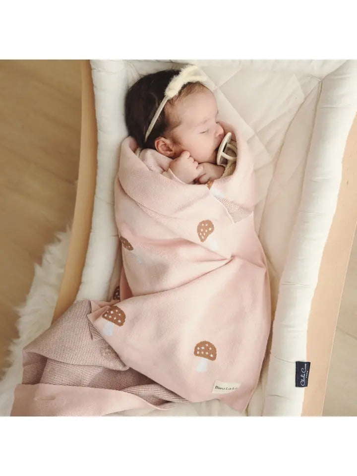 100% Cotton Baby Blanket - Mushroom Pink
