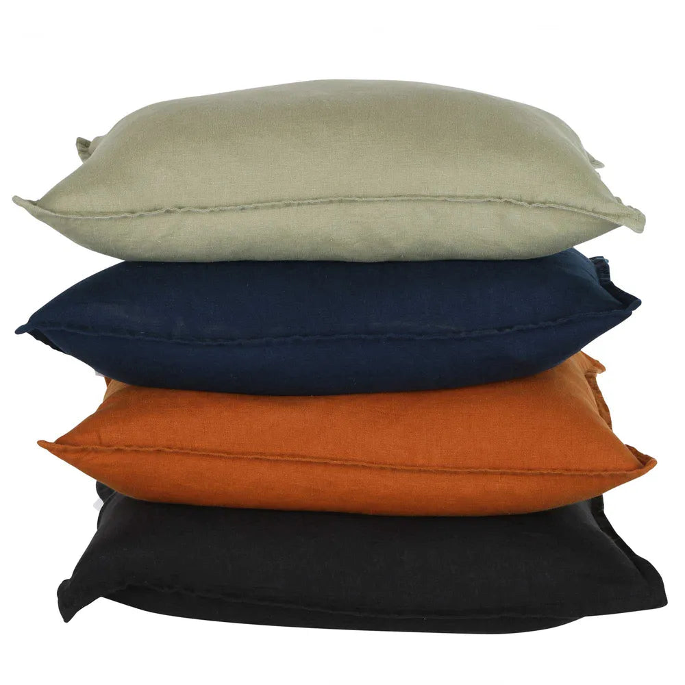 Manon Linen Cushion Green 60 x 40 cm