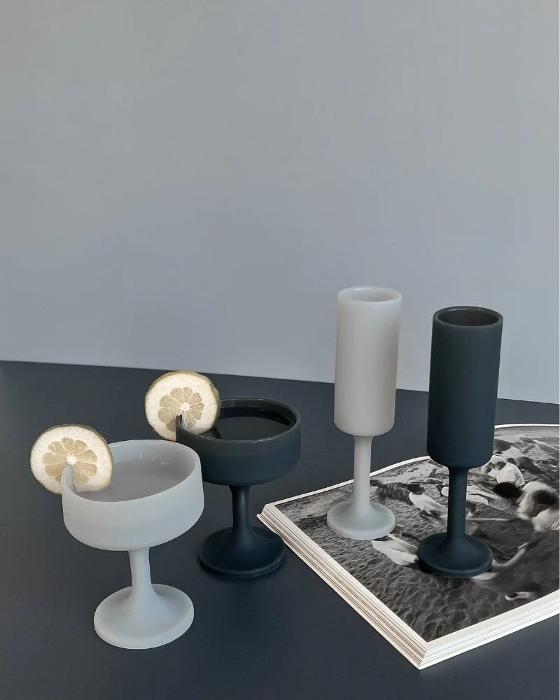 Seff Silicone Unbreakable Champagne Flutes Smoke & Storm