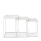 Duke Square Side Table Set 3 White