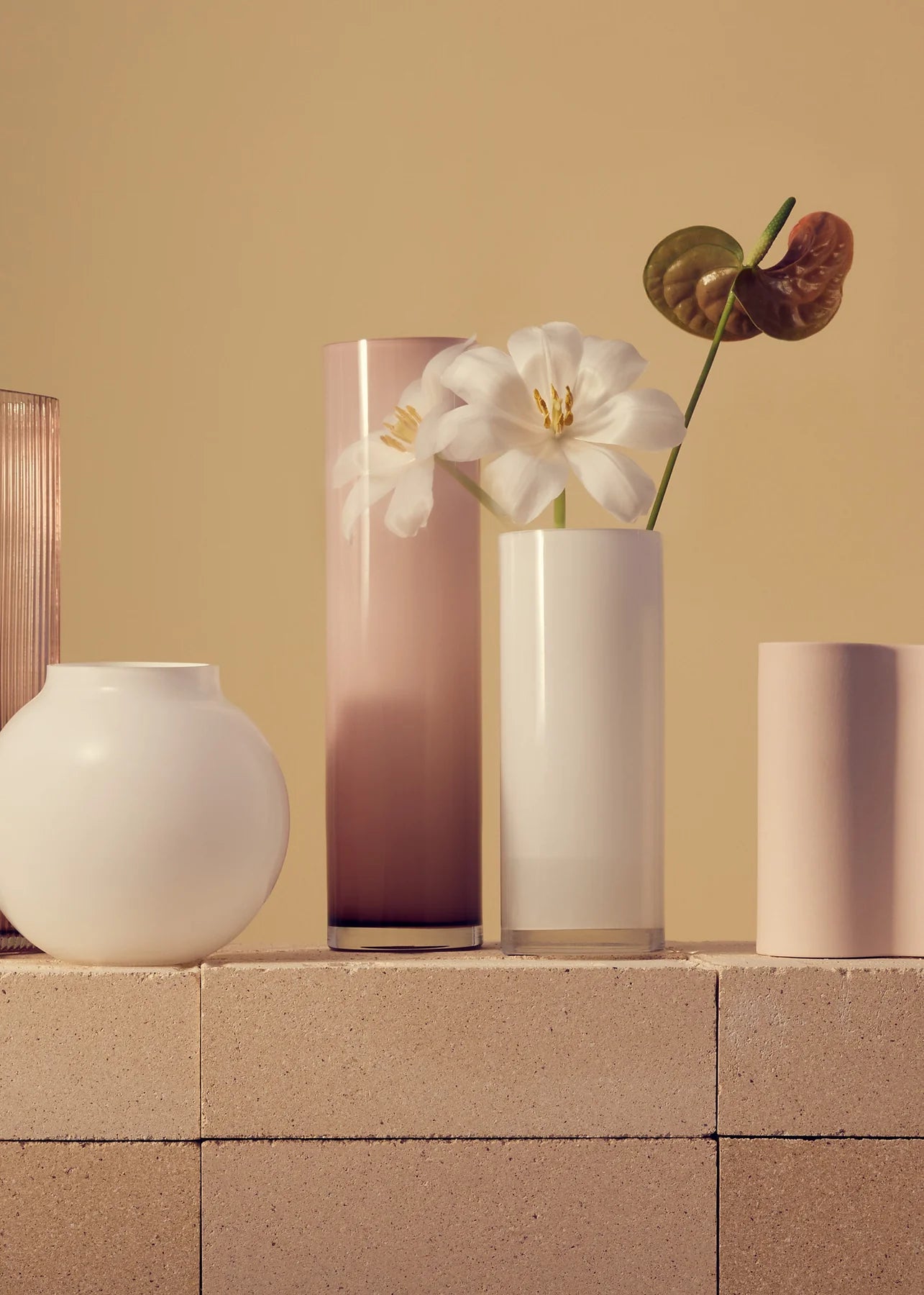 Opal Pillar Vase White Large