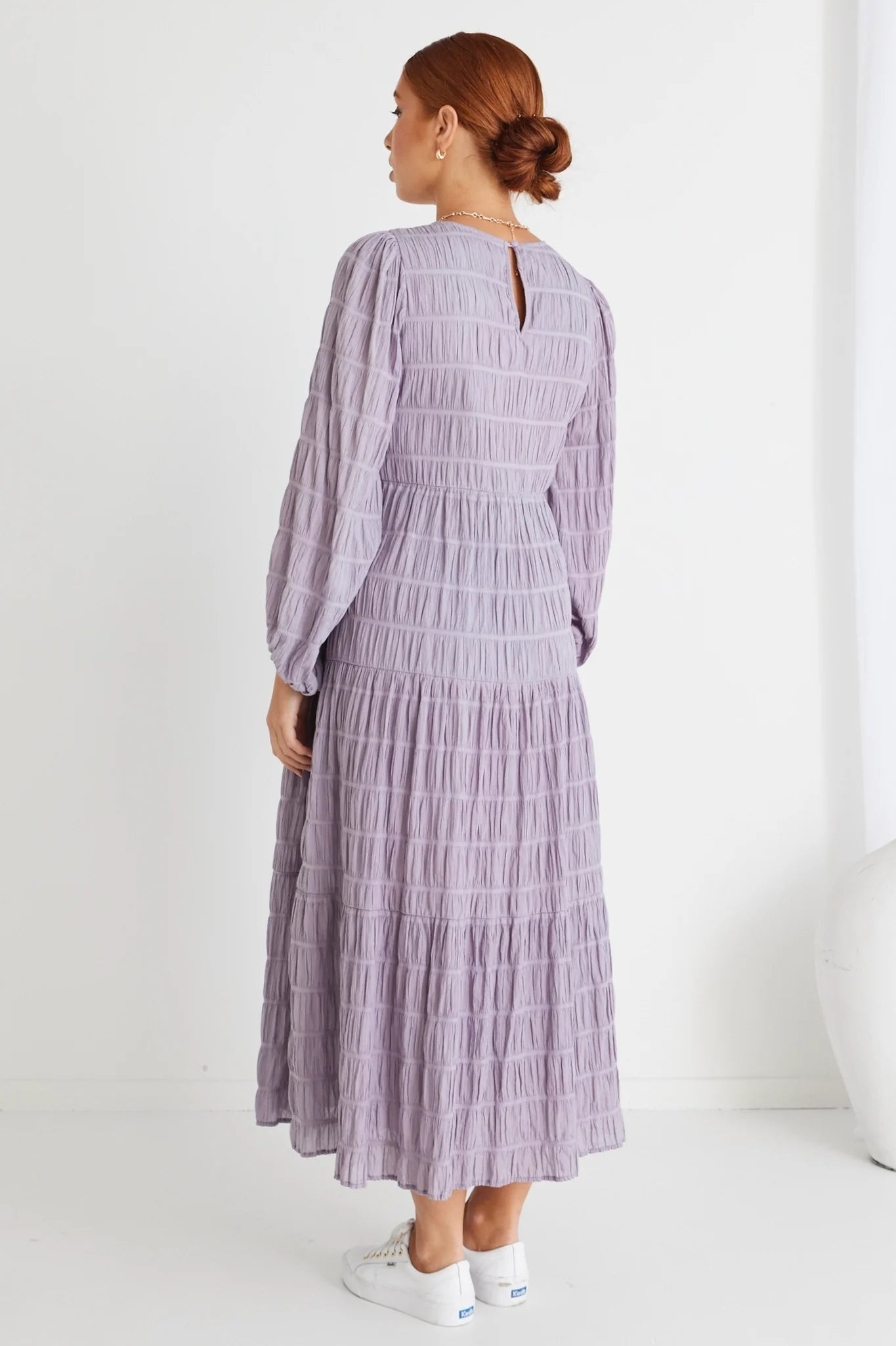 Gigi Lilac Long Sleeve Tiered Maxi Dress