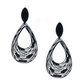 Filigree Tear Drop Earrings Black