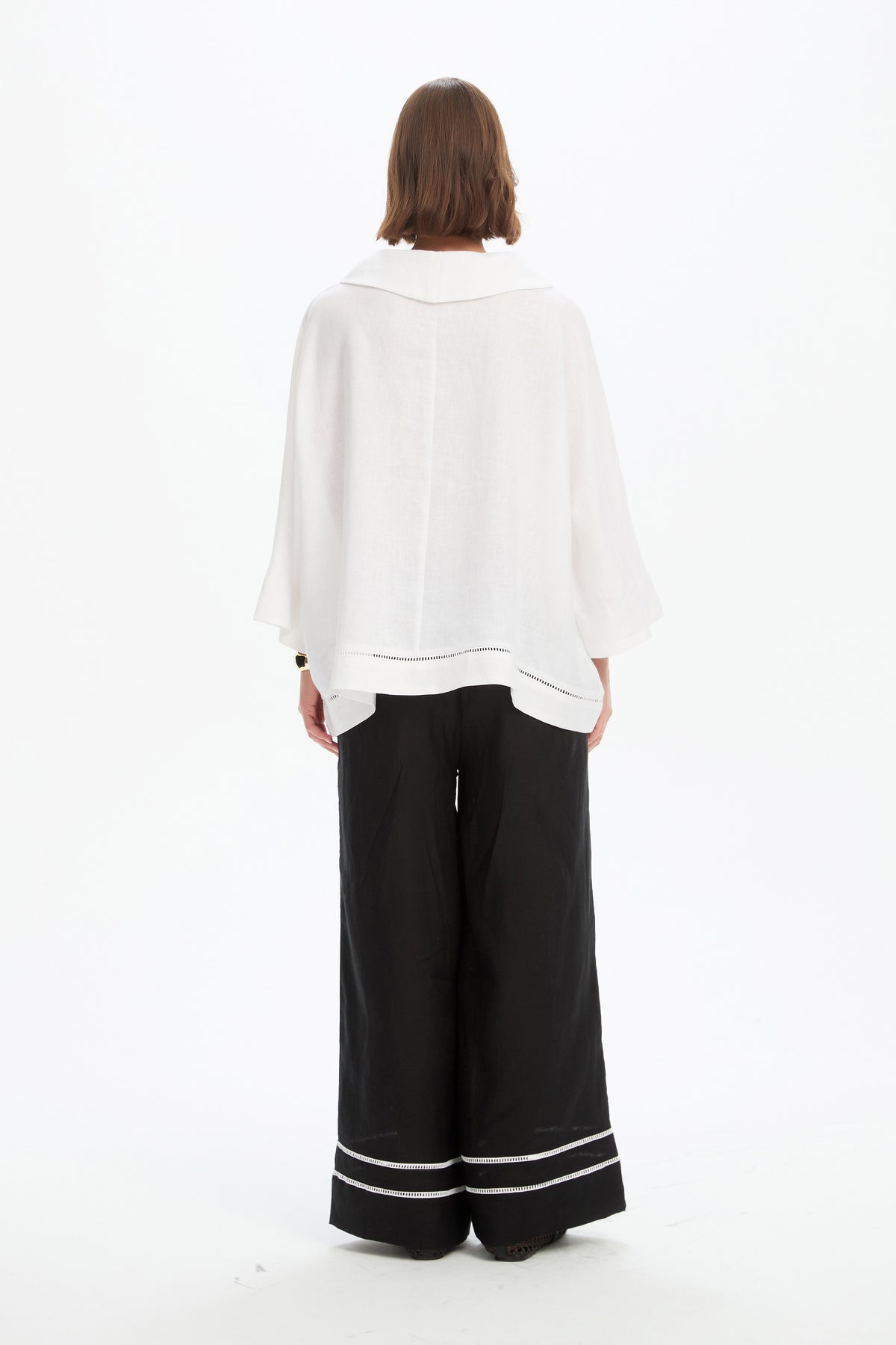 Ladder Hem Cowl Neck Top