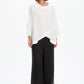 Ladder Hem Cowl Neck Top