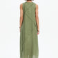 Reverse French Seam Maxi Dress - Olive Green