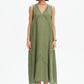 Reverse French Seam Maxi Dress - Olive Green