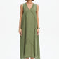 Reverse French Seam Maxi Dress - Olive Green