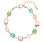 Cubic Bead Cord Bracelet - Green